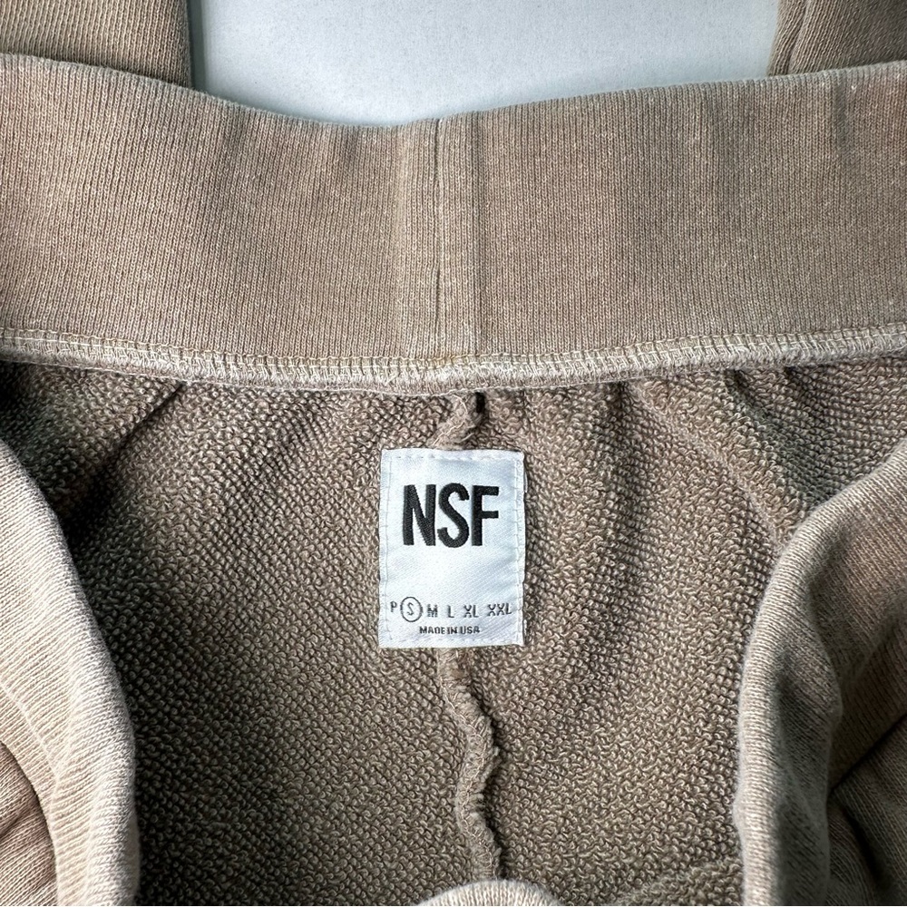 NSF Clothing Jayla Cropped Wide-Leg Cotton Sweatpants Elastic Drawstring Pockets - Picture 7 of 10